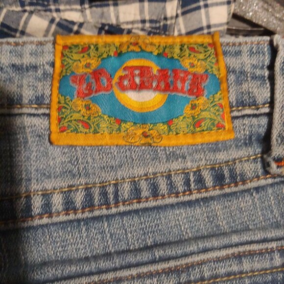 ZD Jeans Embroidered Sun Burst Boot Cut Raw Hem Stretch Pants 13 - Picture 9 of 10